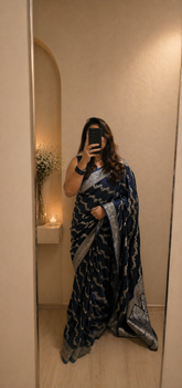 Mashru Banaras Saree - Blue