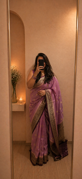 Tanchui Banaras Saree - Pink