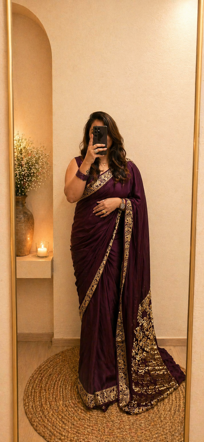 Modal Silk Saree with Nakshi Pallu - Wine