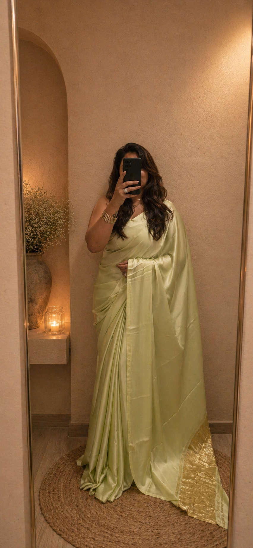 Modal SIlk Plain Saree with Ladga Patti Pallu - Pastel