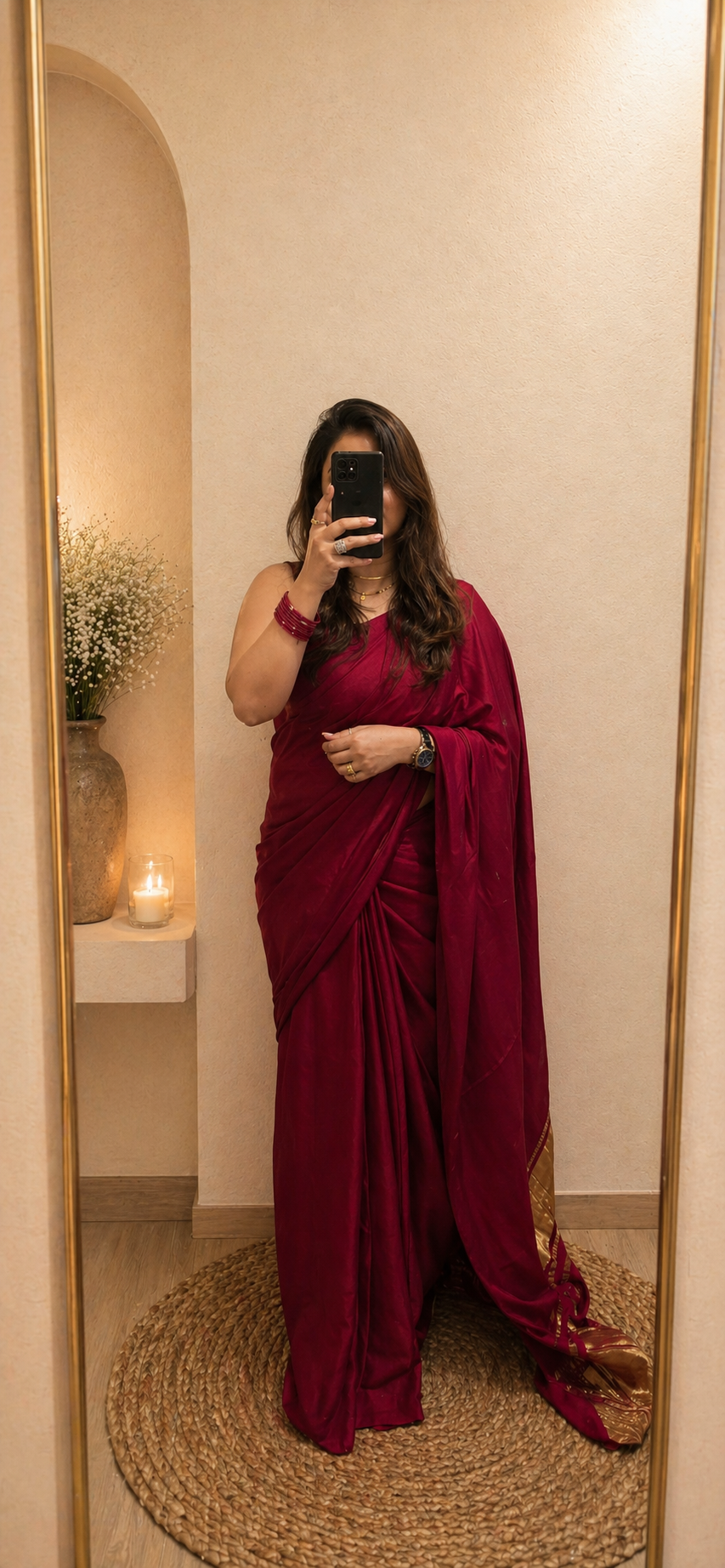 Modal SIlk Plain Saree with Ladga Patti Pallu - Pink