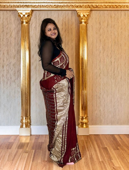 Modal Silk Saree with Gharchola Border