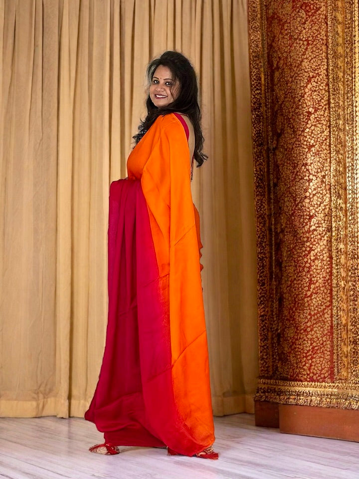 Modal SIlk Plain Ombre Saree