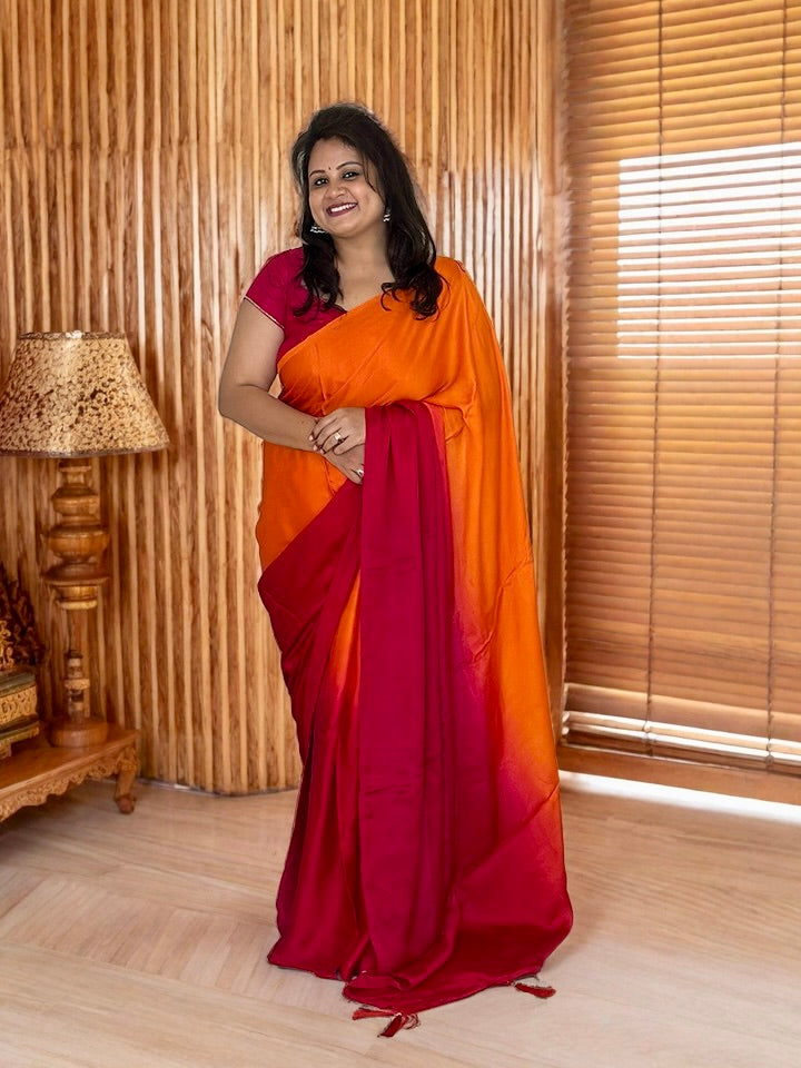 Modal SIlk Plain Ombre Saree
