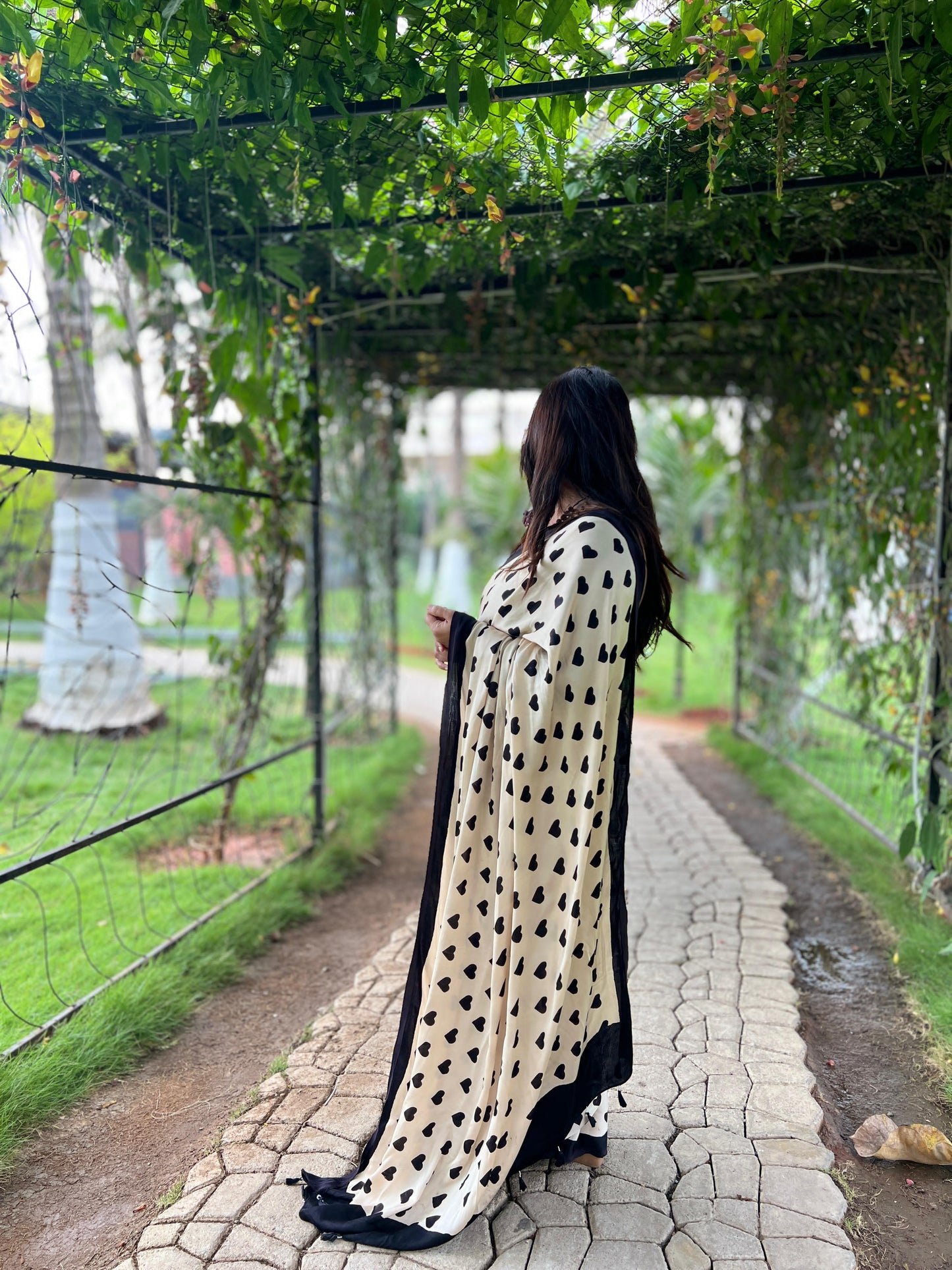 Modal Silk Hand-Printed Saree with Tassel Pallu