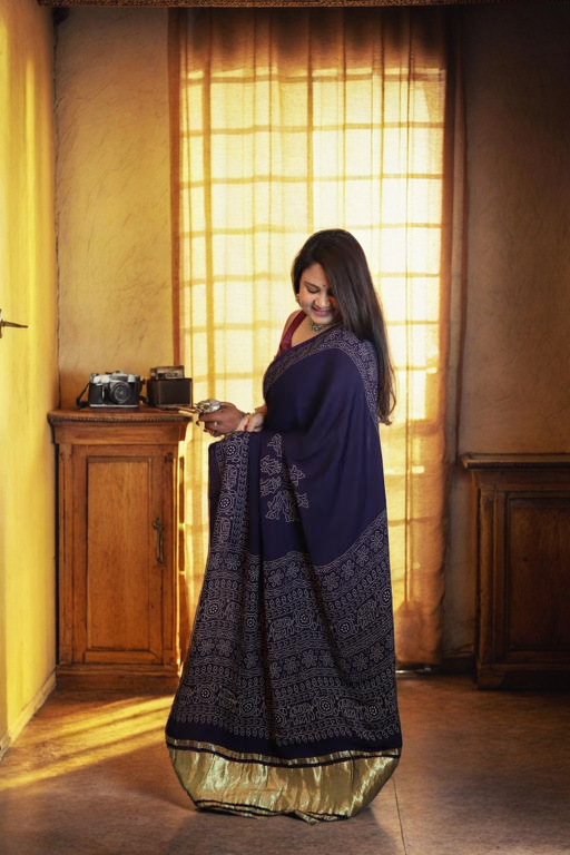 Modal Silk Saree with Ladga Patti Pallu