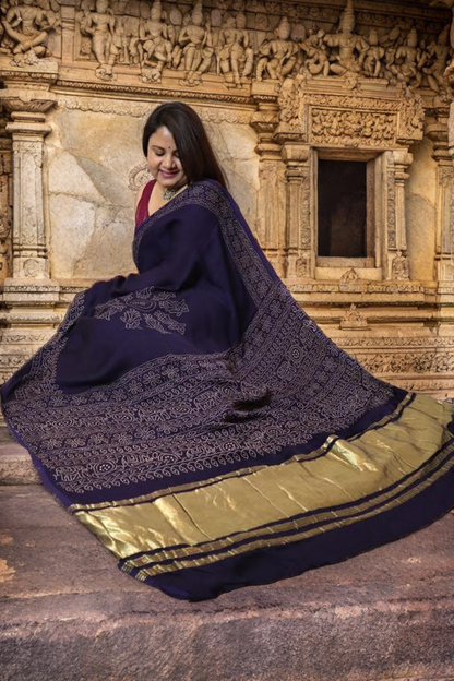 Modal Silk Saree with Ladga Patti Pallu