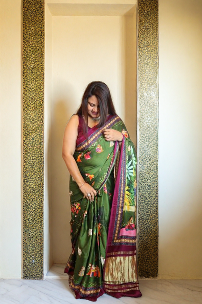 Modal Silk Digital Print Srinath Ji Saree